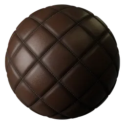 Diamond Quilted  Stitch Leather Brown