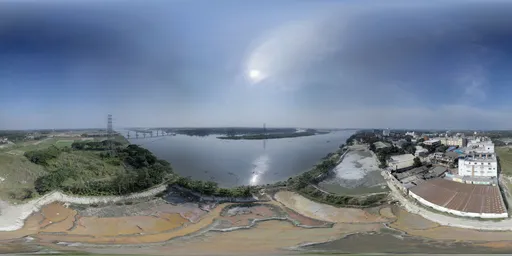Panoramic View of Bridge and River