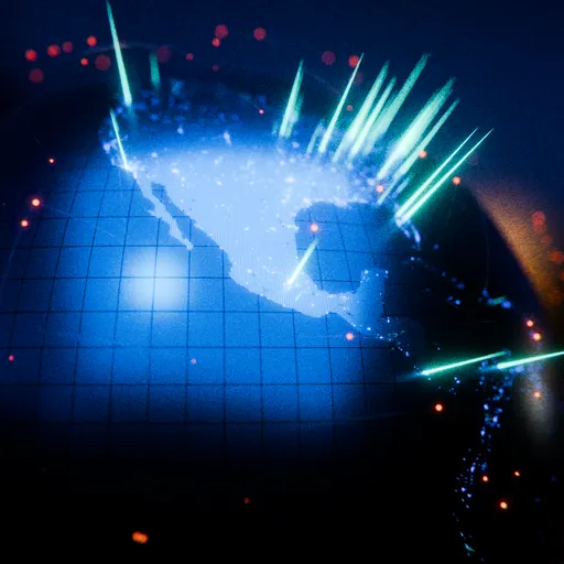 Futuristic Earth CloseUp Data Streams