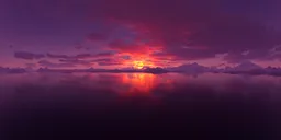 Cloudy Pink Sunset Landscape