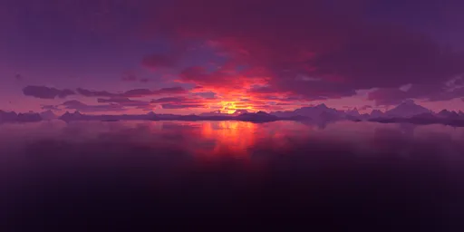 Cloudy Pink Sunset Landscape