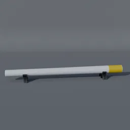 Detailed Blender 3D model of horizontal wind turbine part on storage rack.