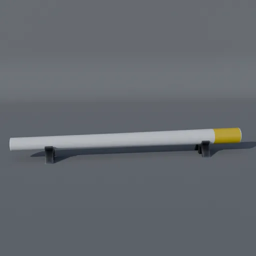 Detailed Blender 3D model of horizontal wind turbine part on storage rack.