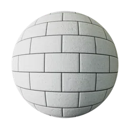 High-resolution seamless PBR texture of clean concrete bricks for 3D modeling and rendering in Blender and other software.