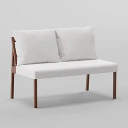2-seater wooden bench chair