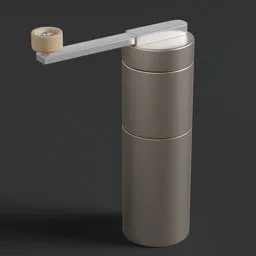 Detailed 3D rendering of a camping manual coffee grinder model optimized for Blender.