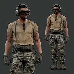 Tactical Infantry Soldier Standing Pose