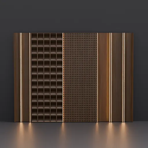 Modern Walnut Modular Feature Wall Panel