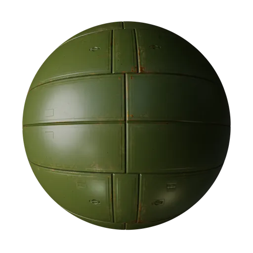 PBR texture for 3D modeling, SciFi green panel with weathered details, suitable for futuristic designs in Blender.