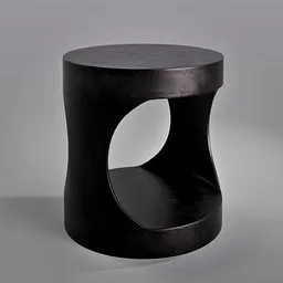 Rustic Black Metal Side Table