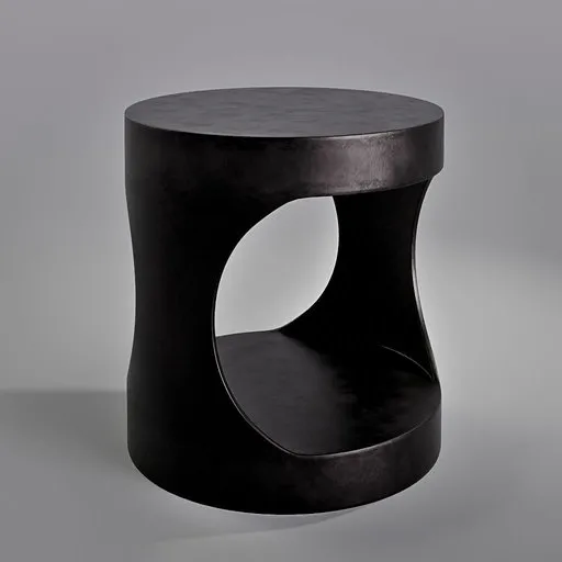 Rustic Black Metal Side Table