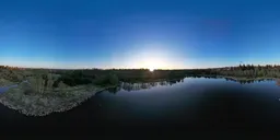 Aerial Sunset over Lake