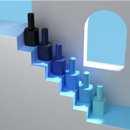 Nail enamel on stairs product mockup