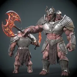Two-Headed Armored Ogre Warrior