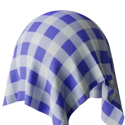 Seamless Blue Gingham Fabric Texture