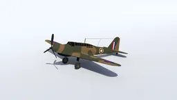 Low Poly Fairey Battle WWII Airplane