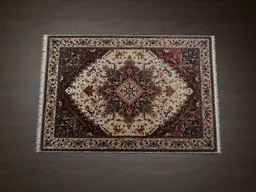 Detailed 3D Persian carpet model optimized for Blender, showcasing intricate patterns and textures suitable for bed scenes.