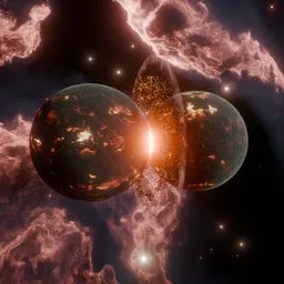 Planets Colliding | FREE Science scenes | BlenderKit