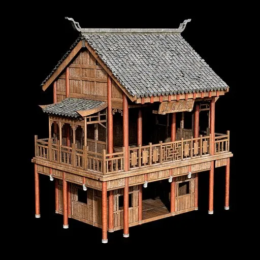 Chinese HIgh House Wood