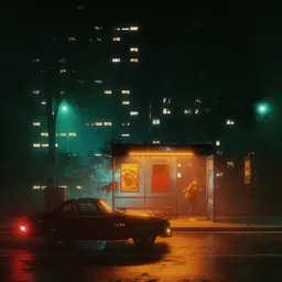 Car cinematic scene