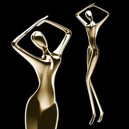 Polished Brass Woman Sculpture