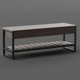 Storage Bench with Shelf
