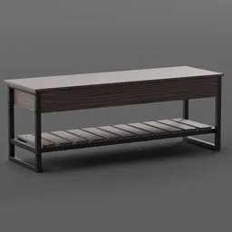 Storage Bench with Shelf