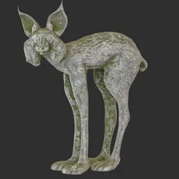Lynx stone moss statue