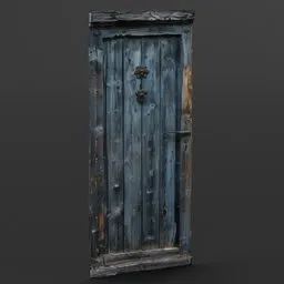 Old aged vintage plank wooden door