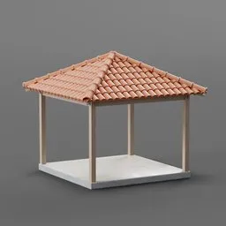 "Roof Covering 3D Model for Blender 3D - Exterior Other Category. Detailed model of a house roof with a brown background, inspired by various artistic influences including Thota Vaikuntham and Antonio Parreiras. Perfect for creating realistic exterior scenes. Made in 2019."