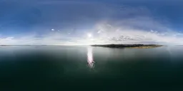 Sunny Cloudy Day at Ocean