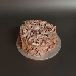 "Get ready to satisfy your sweet tooth with this realistic Milkiway cake 3D model for Blender 3D. Featuring a chocolate cake topped with decadent chocolate pieces, this photorealistic model is perfect for dessert lovers. Created by artist Jacob Savery and available on BlenderKit under the sweetsdessert category."