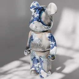 Wave of Kanagawa Bear Brick Figurine