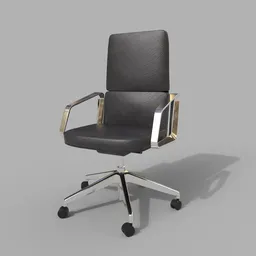 LAS Lead Middle Chair Black Leather