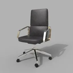 LAS Lead Middle Chair Black Leather