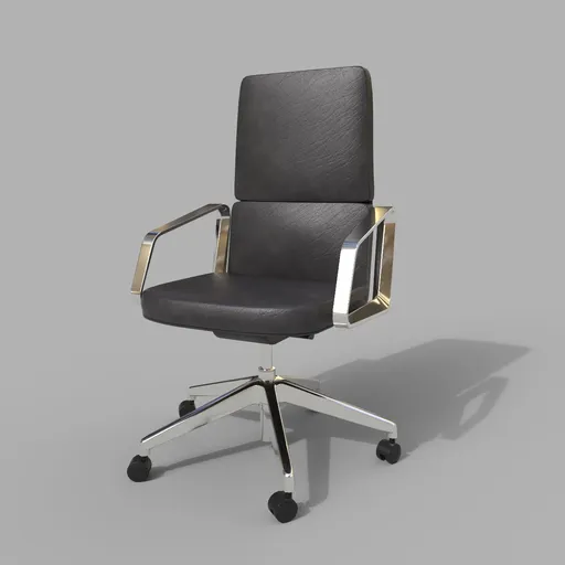 LAS Lead Middle Chair Black Leather
