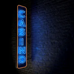 Casino neon sign vertical