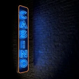 Casino neon sign vertical