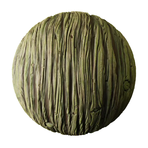 Stylized Green Algae Driftwood