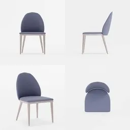 "Wood and Fabric Chair Model for Blender 3D - Based on Fuga 68, Featuring 2K Textures."