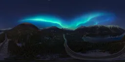 Night Aurora Lights Mountains