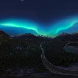 Night Aurora Lights Mountains