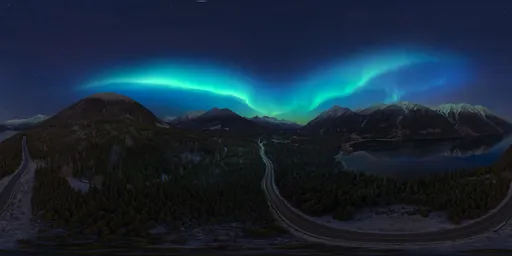 Night Aurora Lights Mountains