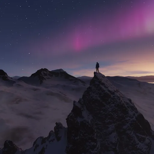 Glacier Mountain Landscape Aurora