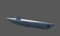 Detailed render of a German U-Boat, ideal for WWII historical 3D modeling and naval simulation in Blender.