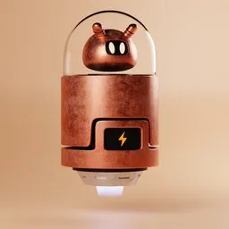 "Get your hands on the high-quality 3D model of Robot MX1, perfect for Blender 3D enthusiasts. This hovering robot features a light on its head and a charging plug in its chest, made in 2019 with HDRP render. Don't miss out on this trendsetting mascot with unique features like cinnamon skin color and lightning in a bottle."