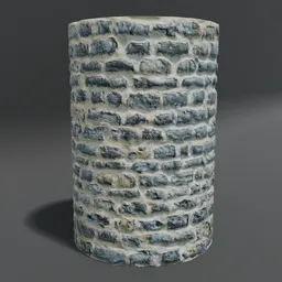 Stone Cylinder Post Pillar Dark