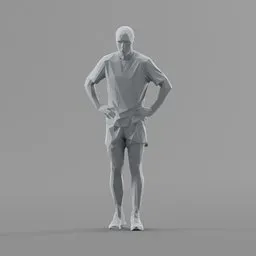 Lowpoly Male Sport Character