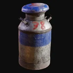 1940s Milk Can Blue-Stripe