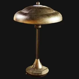 Art Deco Brass Saucer Table Lamp